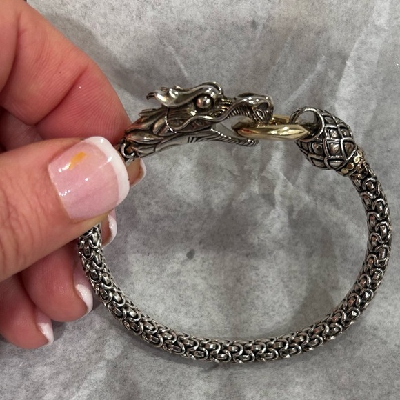 John Hardy dragon naga bracelet 18k gold & sterling silver authentic - Picture 7 of 11
